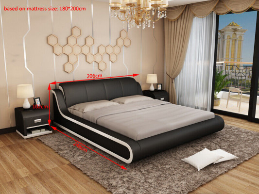 Letto in pelle Design Letto matrimoniale Letti Letto in pelle Imbottitura Camera da letto Matrimonio