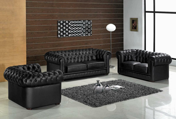 Chesterfield divani divani imbottiti in pelle a 3 posti con set di divani da 3 posti.