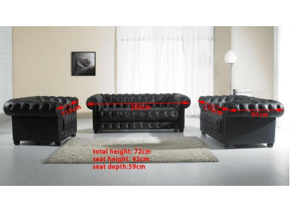 Chesterfield divano a due posti Design imbottito Sofà Nuovo