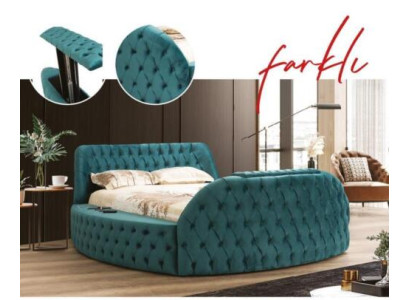 Letto multifunzionale con mensola USB doppia stazione di ricarica tessile Letti 180x200