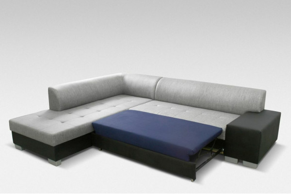 Divano a forma di L design con funzione letto, divano letto ad angolo con penisola.