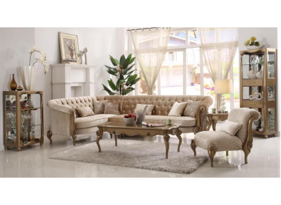 Divano angolare a L-forma Divano Divano di design Divanetti in tessuto di rivestimento in legno Divani