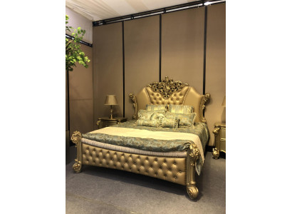 Camera da letto set 3 pezzi Letto 2x Comodino Console Letti Matrimoniali di Lusso