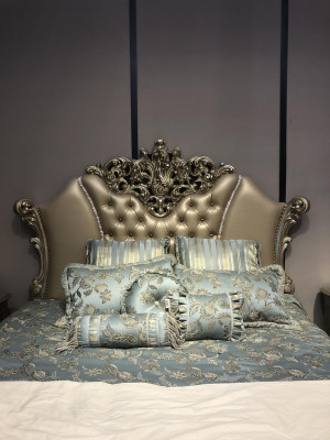 Camera da letto set 3 pezzi Letto 2x Comodino Console Letti Matrimoniali di Lusso