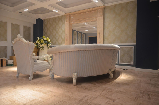 Divano 4 posti Design divano Chesterfield Imbottitura in pelle Tessuto