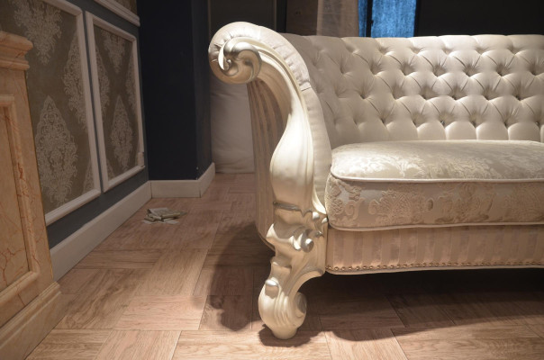 Divano 4 posti Design divano Chesterfield Imbottitura in pelle Tessuto