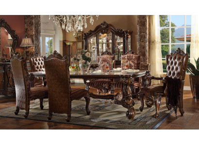 Set completo tavolo da pranzo + 8 sedie Set sala da pranzo gruppo decorativo in legno tavolo