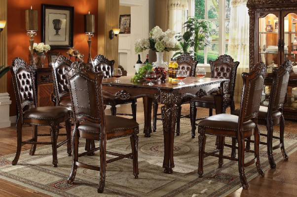 Mobili da sala da pranzo di design Tavolo rettangolare in legno x8 sedie Set da 9 pezzi