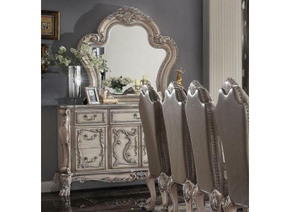 Sala da pranzo completo con tavolo, credenza, set di 10 sedie, vetrina, stile barocco, 14 pezzi.