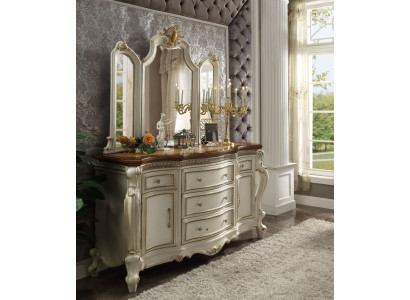 Buffet credenza cassettiera con specchio Lavorazione artigianale Legno vero Stile rococò barocco