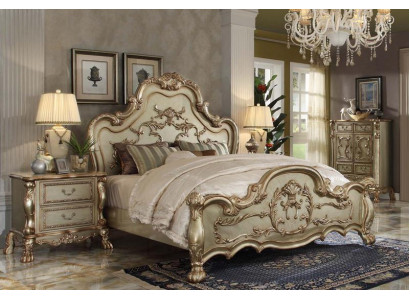 Design letto matrimoniale letti di lusso classici barocchi rococò Chestgerfield nuovo