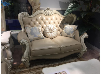 Lusso divano a due posti in pelle Chesterfield Barocco
