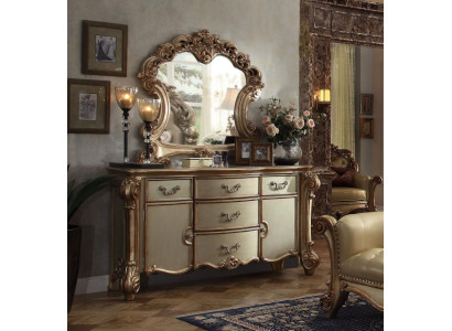 Buffet Vassoio Cassettone Specchio Vera lavorazione del legno Classico Barocco Rococò