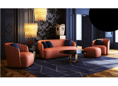 Couch lusso set 4 pezzi Divano componibile 321 Pouf Set Divano Divani Poltrona Gruppo Nuovo