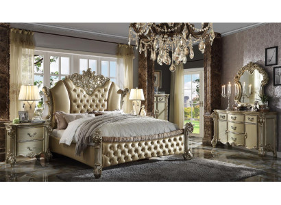 Set camera da letto comodini letto 5 pezzi stile barocco rococò antico legno