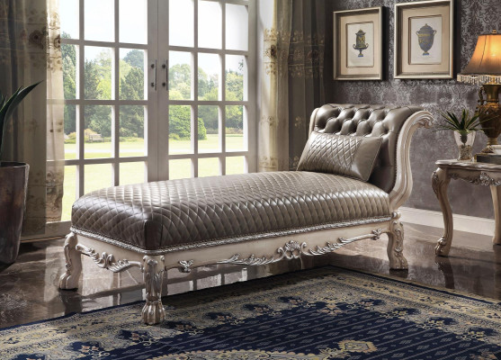 Letto classico in pelle di lusso Letti Poltrona Chesterfield Chaise longue