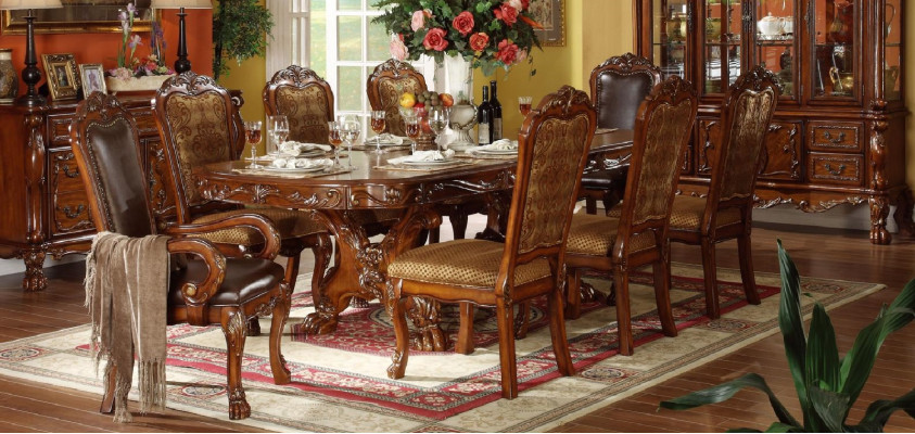 Tavolo da pranzo reale Tavolo Tavoli Tavolo in legno Decorazione classica Stile rococò Barocco