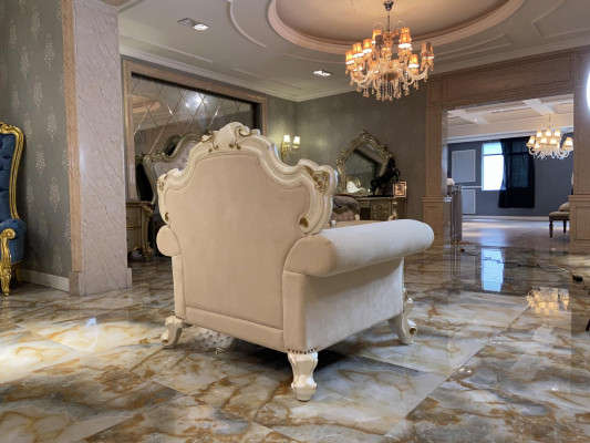 Tessuto poltrona 1 posto divano divani imbottiti design classico lusso barocco