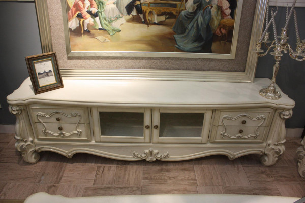 Mobile TV basso armadio TV Tavolo Soggiorno Legno Decorazioni Classico