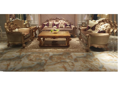 Set di mobili classico 4 pezzi. Set di divani da 4 posti in tessuto per divano e poltrona.