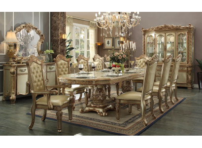 Sedia Chesterfield dorata. Mobili per la sala da pranzo di design. Poltrona singola di lusso.