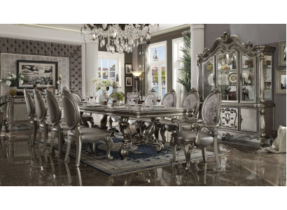 Sala da pranzo Set Barocco Rococò Tavolo 10x Sedie Credenza Comò 13 pezzi.