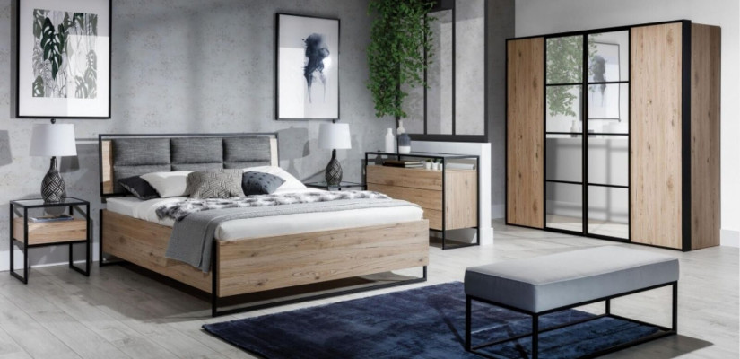 Comò Loft marrone in legno Mobile design Sideboard 120cm Armadio buffet