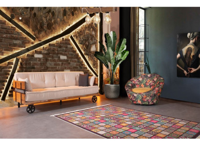 Divano di lusso imbottito 3 + 3 posti con tavolino da salotto stile loft.