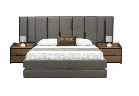 Set camera da letto moderno 3 pezzi con elegante letto e 2 comodini completi