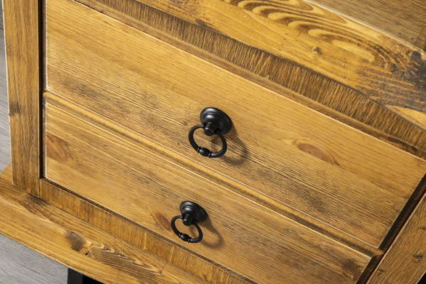 Mobile porta TV in vero legno di lusso marrone con tavolino su ruote armadio rustico.