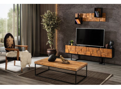 Mobile porta tv tavolino rtv in legno Mobili in legno vero Parete attrezzata Libreria Tavolino