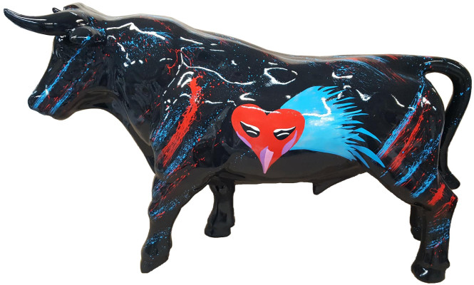 Statua decorativa Toro Statua decorativa Scultura Design astratto Figura Decorazione da giardino