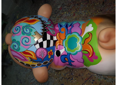 Figura astratta cane Decorazione moderna Figura astratta Figure astratte Astratto 80x95cm