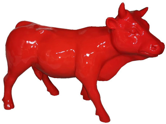 Mucca figura statue astratte moderne designer Kuh Loft mucca rossa Sculture Nuovo