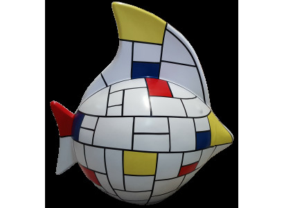 Scultura Design astratto Statua Figure colorate Dipinte a mano Decorazione Pesce Nuovo