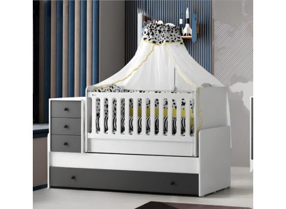 Letto per bambini moderno Letto in legno Letto funzionale Letto estraibile 200 Legno Bianco
