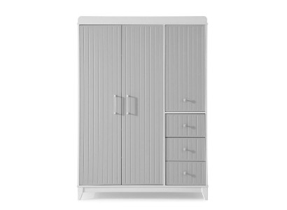 Moderne camerette per bambini Lussuoso armadio grigio con molto spazio di archiviazione