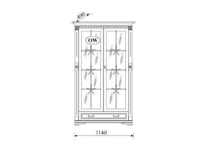 Vetrina classica Armadietto vetrina Vetrine Credenza Vetrina in vetro Armadio Coloniale OW2A