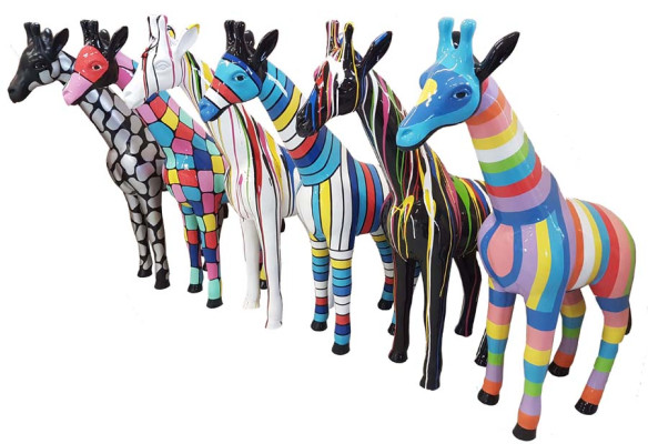 Scultura Design Astratto Statua Figure Colorate Dipinte a Mano Decorazione Selezionabile