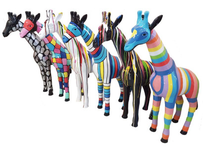 Scultura Design Astratto Statua Figure Colorate Dipinte a Mano Decorazione Selezionabile