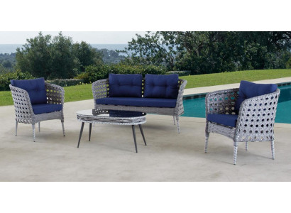 Mobili da giardino Sedie Divano Set di divani per terrazza Tavolo Divano Couch 4 pezzi. Set