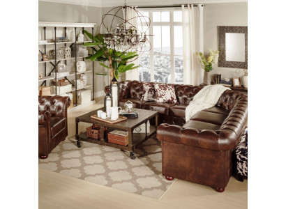 Chesterfield divano d'angolo 3-E-3 divano divani divani divani pelle seduta