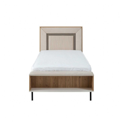 Set da camera da letto con letto per ragazzi, letto per bambini in legno marrone, set 5 pezzi letto moderno.