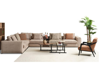 Divano angolare a L grande divano componibile beige moderno divano imbottito