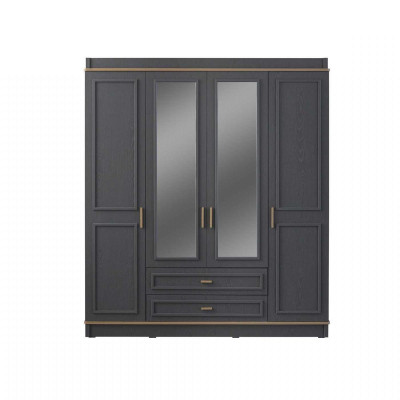 Armadio per bambini Armadio Armadio Legno Specchio Grigio Armadio in legno