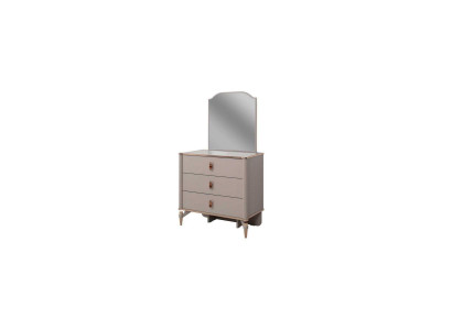 Comodino con specchio in legno per camera da bambini beige set di consolle