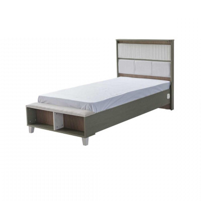 Set di arredo per camera da letto per bambini, letto per bambini, mobili per bambini in legno grigio, 4 pezzi.