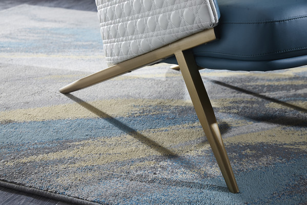 Poltrona Design Divano Divano Relax in Pelle Lounge Club Imbottito Sedile di lusso Turchese Nuovo