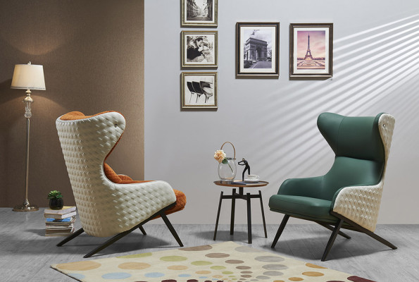 Poltrona Design Divano Divano Relax in Pelle Lounge Club Imbottito Sedile di lusso Turchese Nuovo