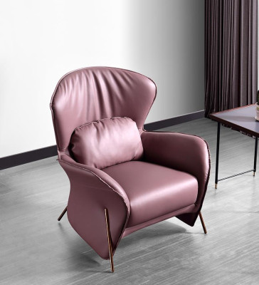 Poltrona Design Divano Sofa Relax Pelle Lounge Club Imbottita Posti Sedia in Pelle di Lusso.